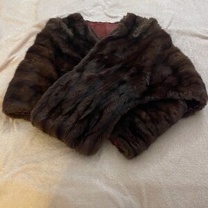 Elegant Faux Fur Women's Cape - Dark Brown
